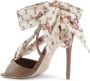 Dee Ocleppo Silk Printed Stiletto Heel Beige Dames - Thumbnail 3