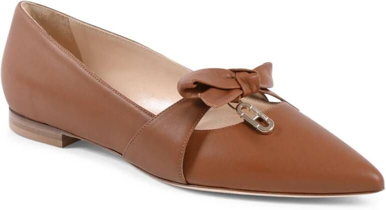 Dee Ocleppo Stijlvolle Leren Ballerina Flats Brown Dames