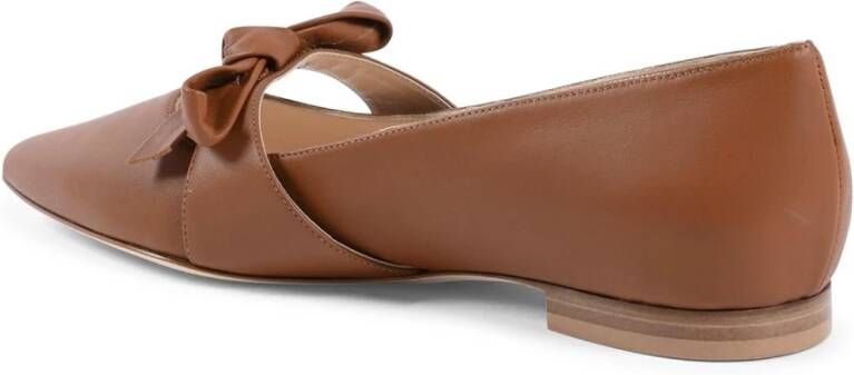 Dee Ocleppo Stijlvolle Leren Ballerina Flats Brown Dames