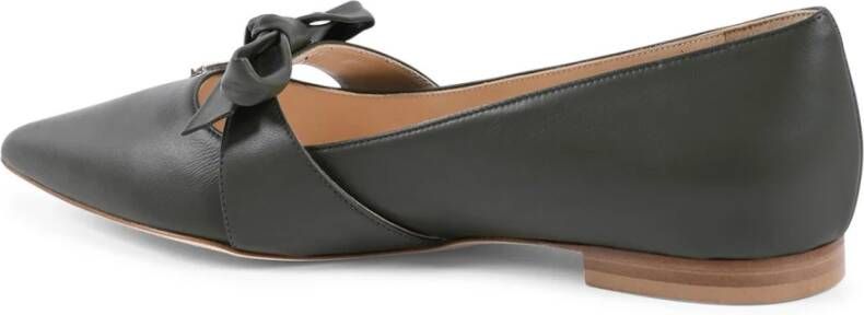 Dee Ocleppo Stijlvolle Leren Ballerina Flats met Strik Black Dames