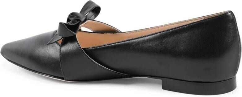 Dee Ocleppo Stijlvolle Leren Boog Ballerina Flats Black Dames