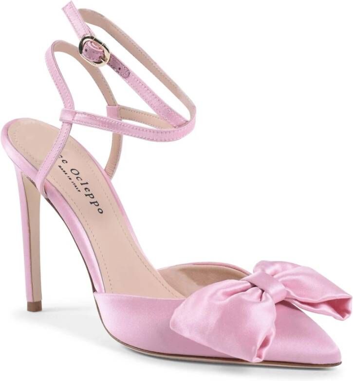 Dee Ocleppo Stijlvolle Satijnen Enkelband Stiletto's Pink Dames