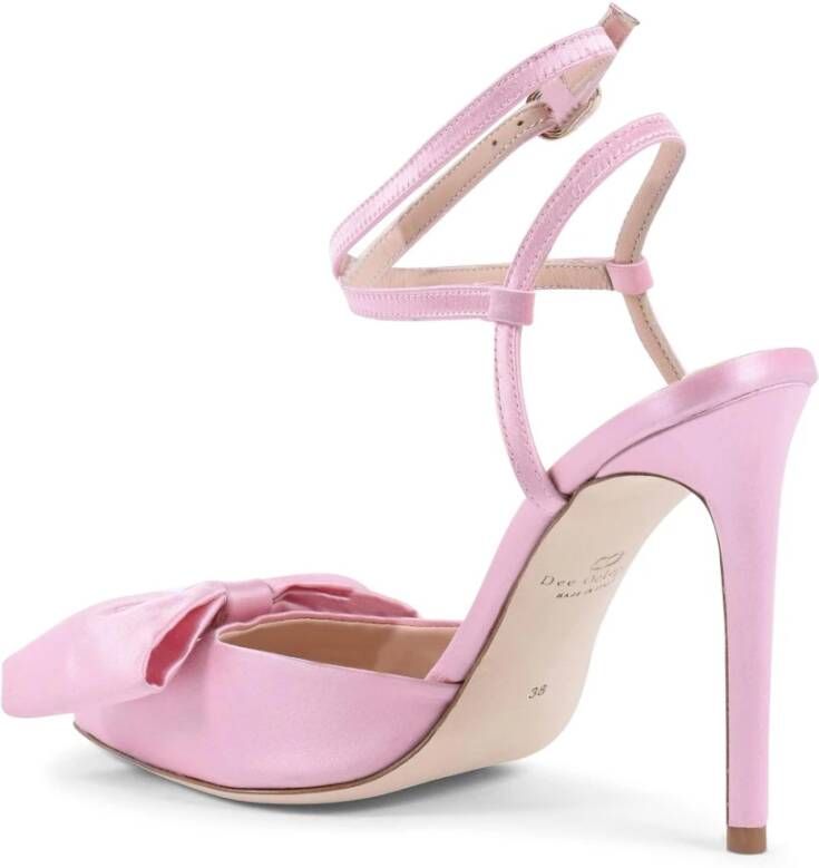 Dee Ocleppo Stijlvolle Satijnen Enkelband Stiletto's Pink Dames