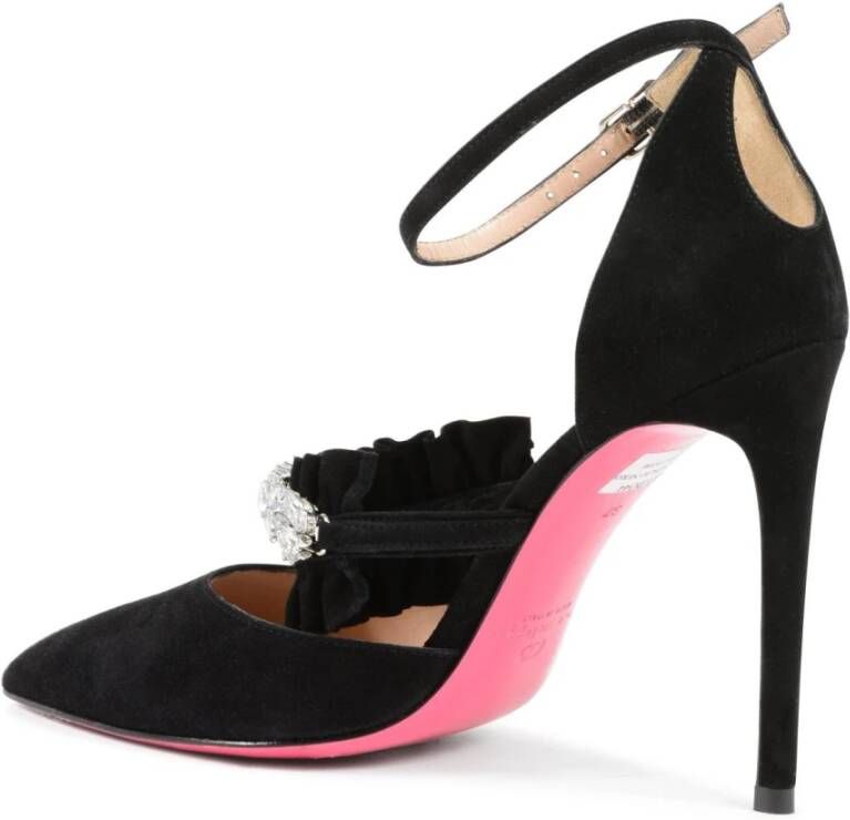 Dee Ocleppo Suede Satin Pump met leren zool Black Dames