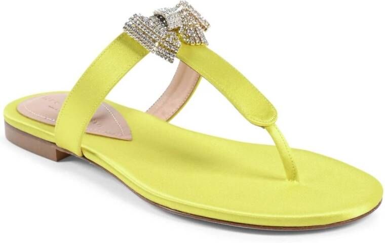 Dee Ocleppo Swarovski Strik Satijnen Sandalen Yellow Dames