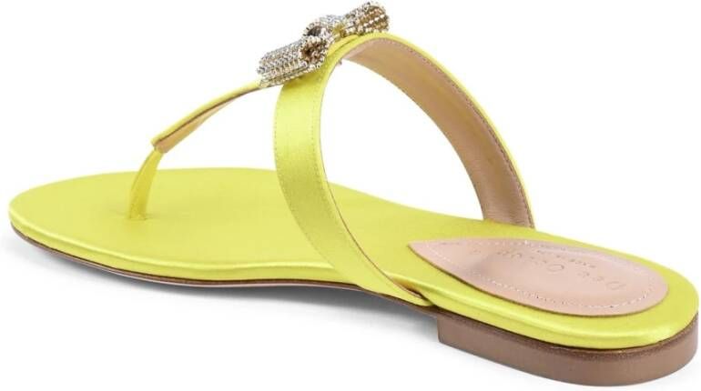 Dee Ocleppo Swarovski Strik Satijnen Sandalen Yellow Dames