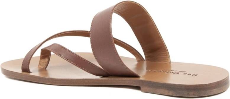 Dee Ocleppo Tan Leren Platte Sandalen Brown Dames