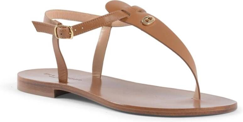 Dee Ocleppo Tropische Print Leren Sandalen Brown Dames