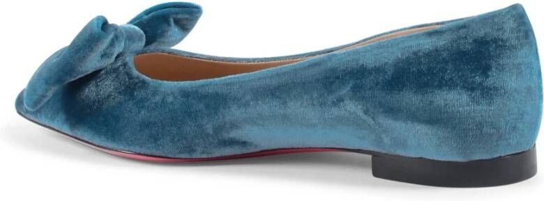 Dee Ocleppo Velvet Bow Ballerina Flats Blue Dames