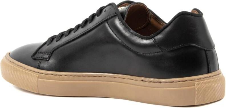 Dee Ocleppo Zachte leren sneaker met logo-details Black Heren