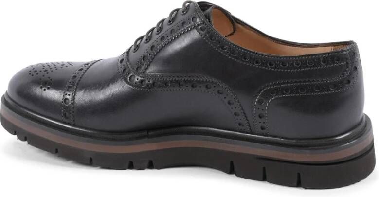 Dee Ocleppo Zwarte Leren Brogue Oxford Schoenen Brown Heren