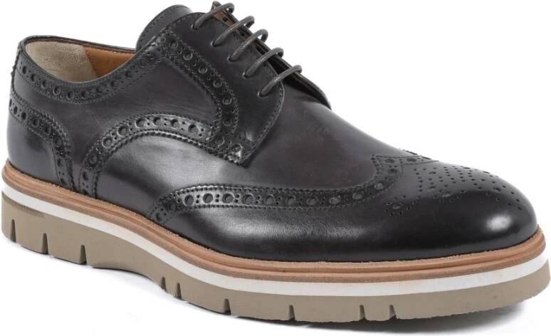 Dee Ocleppo Zwarte Leren Brogue Oxford Schoenen Brown Heren