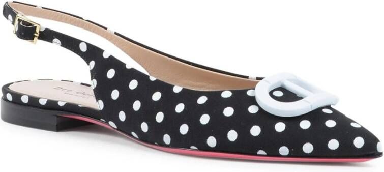 Dee Ocleppo Zwarte Polka Dot Slingback Flats Black Dames