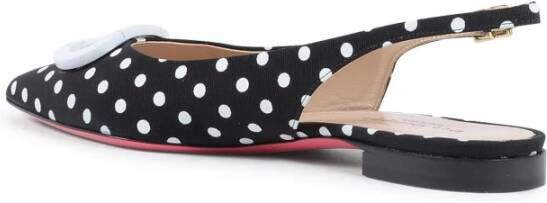 Dee Ocleppo Zwarte Polka Dot Slingback Flats Black Dames