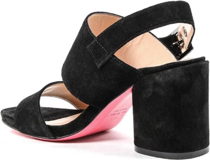 Dee Ocleppo Zwarte Suède Hoge Hak Sandalen Black Dames