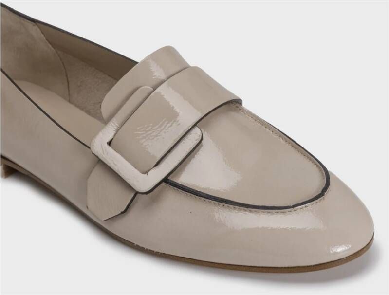 DEL Carlo Bruine Suède Loafers met Decoratieve Gesp Brown Dames