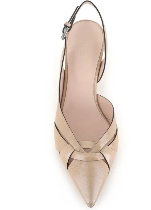 DEL Carlo Beige puntige neus pumps Beige Dames