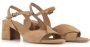 DEL Carlo Beige Suède Gekruiste Band Sandalen Beige Dames - Thumbnail 2