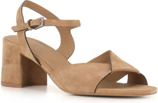 DEL Carlo Beige Suède Gekruiste Band Sandalen Beige Dames