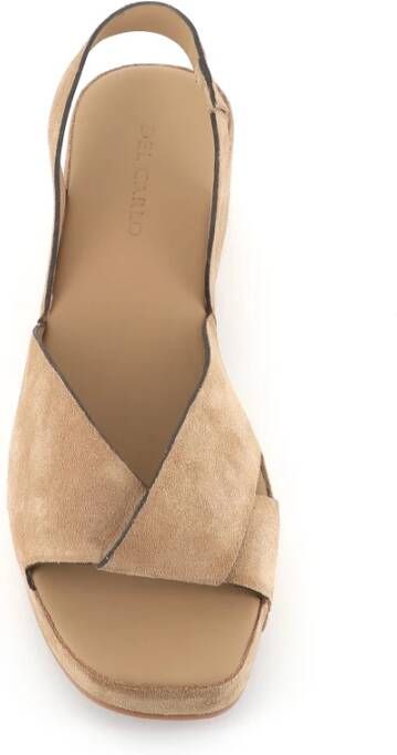 DEL Carlo Beige Suède Gekruiste Band Wiggen Beige Dames