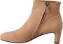 DEL Carlo Beige Suede Leather Mid Heels Pumps Boots Shoes Beige Dames - Thumbnail 4