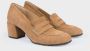 DEL Carlo Beige Suède Middelhak Pumps Beige Dames - Thumbnail 2