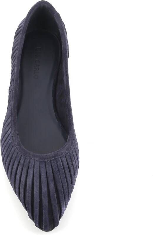 DEL Carlo Blauwe Suède Ballerina Schoenen Blue Dames