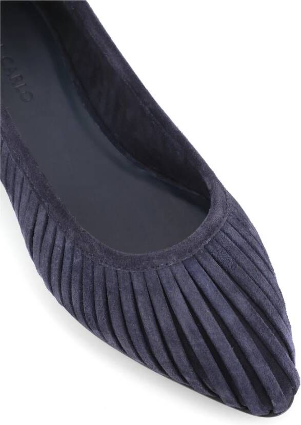 DEL Carlo Blauwe Suède Ballerina Schoenen Blue Dames