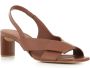 DEL Carlo Bruin lederen gekruiste band sandalen Brown Dames - Thumbnail 3