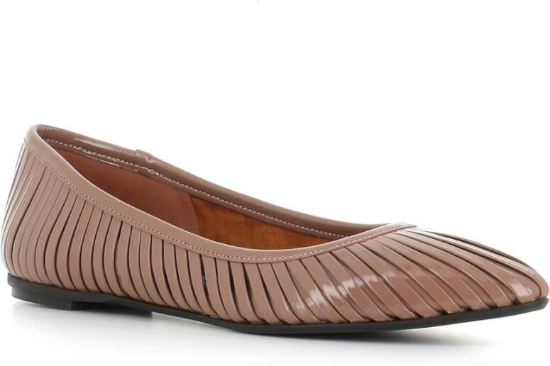 DEL Carlo Bruin leren ballerina platte schoenen Brown Dames