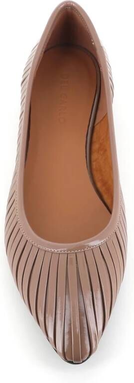 DEL Carlo Bruin leren ballerina platte schoenen Brown Dames