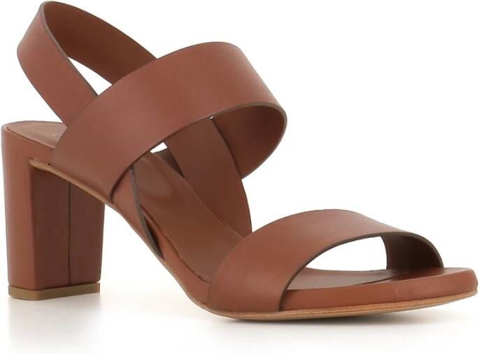 DEL Carlo Bruine Leren Sandalen Brown Dames