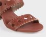 DEL Carlo Geometrische Sandalen met Blokhak Brown Dames - Thumbnail 4