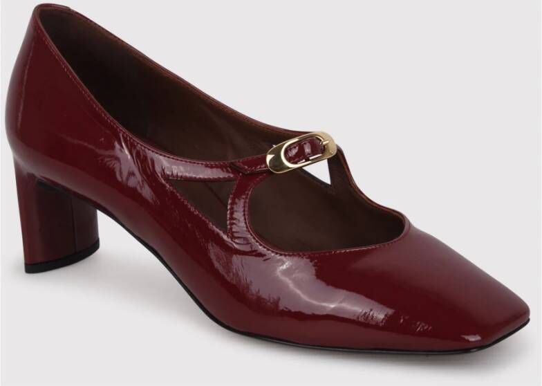 DEL Carlo Glanzende gesp pumps met sculpted hak Red Dames