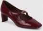 DEL Carlo Glanzende gesp pumps met sculpted hak Red Dames - Thumbnail 2