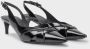 DEL Carlo Glossy Leather Slingback Kitten Heel Black Dames - Thumbnail 2