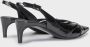 DEL Carlo Glossy Leather Slingback Kitten Heel Black Dames - Thumbnail 3