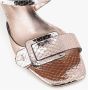 DEL Carlo Gouden Python Sandalen met Lus Gesp Beige Dames - Thumbnail 5