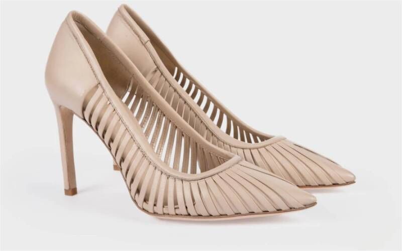 DEL Carlo Handgemaakte Stiletto Hakken Schoenen Zand Beige Dames