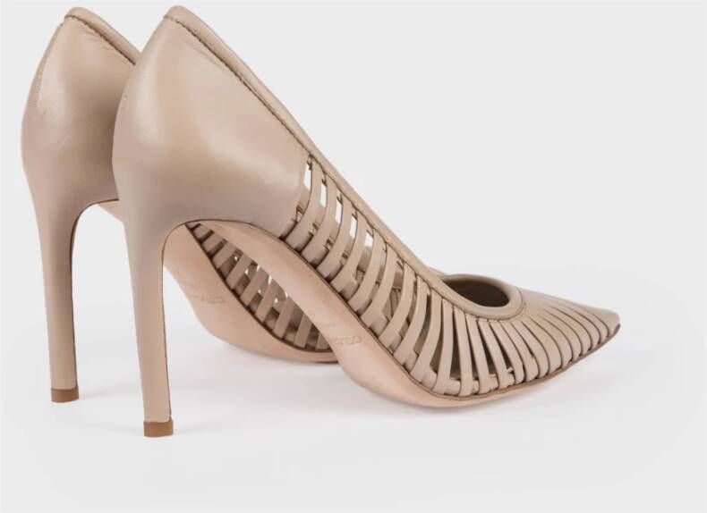 DEL Carlo Handgemaakte Stiletto Hakken Schoenen Zand Beige Dames