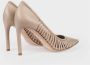 DEL Carlo Handgemaakte Stiletto Hakken Schoenen Zand Beige Dames - Thumbnail 3