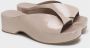 DEL Carlo Leren Plateau Muiltjes Nude Glanzend Beige Dames - Thumbnail 2