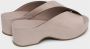 DEL Carlo Leren Plateau Muiltjes Nude Glanzend Beige Dames - Thumbnail 3