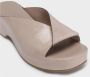 DEL Carlo Leren Plateau Muiltjes Nude Glanzend Beige Dames - Thumbnail 4