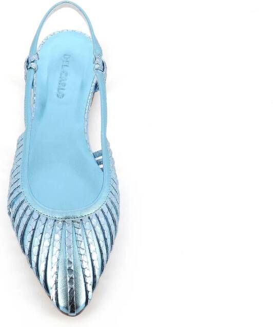 DEL Carlo Lichtblauwe Balletflats met Slangenprint Blue Dames