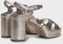 DEL Carlo Metallic Hoge Sandalen met Enkelband Gray Dames - Thumbnail 3