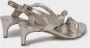 DEL Carlo Metallic Leren Kitten Hak Sandalen Gray Dames - Thumbnail 3