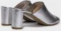 DEL Carlo Metallic Zilveren Leren Peep-Toe Muiltjes Gray Dames - Thumbnail 3