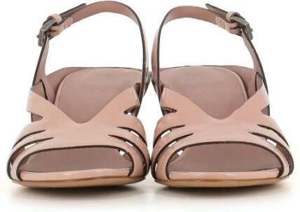 DEL Carlo Nude Leren Enkelband Sandalen Beige Dames