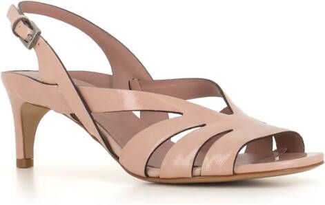 DEL Carlo Nude Leren Enkelband Sandalen Beige Dames